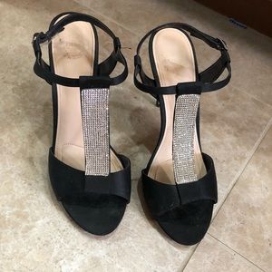 Black and sparkly high heels